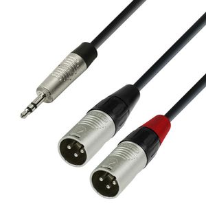 Adam Hall K4 YWMM 0300 Rean verloopkabel stereo mini-jack naar 2x XLR male 3m