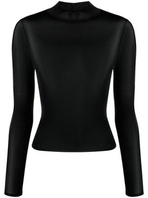 Courrèges haut en tulle à logo brodé - Noir