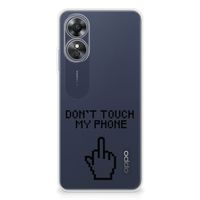 OPPO A17 Silicone-hoesje Finger Don't Touch My Phone - thumbnail