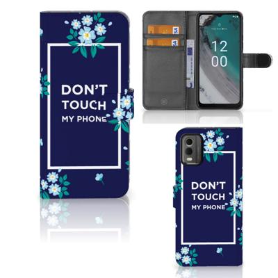 Nokia C32 Portemonnee Hoesje Flowers Blue DTMP Nokia C32 Portemonnee Hoesje Flowers Blue DTMP