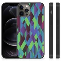 iPhone 12 Pro Max Grip Case Abstract Green Blue