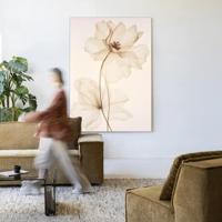 Urban Cotton Wandkleed 'White Flowers' 110 x 145cm in Frame - black