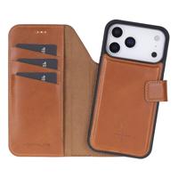 NorthLife iPhone 17 Pro - Leren Afneembare 2-in-1 bookcase telefoonhoes - Cognac