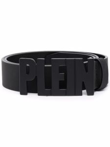 Philipp Plein ceinture Plein en cuir à plaque logo - Noir