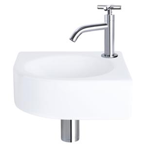 Differnz Cleo fonteinset keramiek - kraan kruis - 30 x 30 x 10 cm - chroom