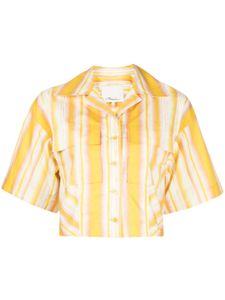 3.1 Phillip Lim chemise en coton crop à rayures - Jaune