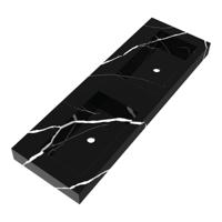 Brauer Coral Wastafel - 140 cm - met 2 Spoelbakken en 0 Kraangaten - Marmerlook Nero Marquina