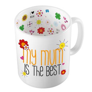 Cadeau koffie/thee mok voor mama - oranje - mama is de beste - keramiek - 300 ml - Moederdag   -