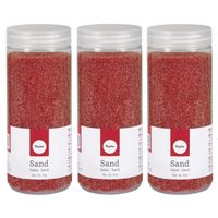 3x Fijn decoratie zand rood 475 ml