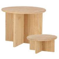 Esschert Design plantenpot verhogen tafeltjes set 2x stuks - van bamboe - D25 x H19/D18 x H8 cm