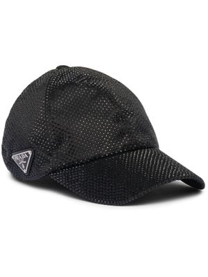 Prada casquette à ornements en cristal - Noir