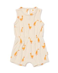 HEMA Newborn Jumpsuit Badstof Eenden Ecru (ecru)