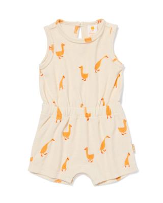 HEMA Newborn Jumpsuit Badstof Eenden Ecru (ecru)