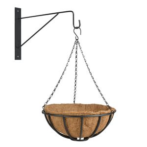 Hanging basket 35 cm van metaal met muurhaak - complete hangmand set