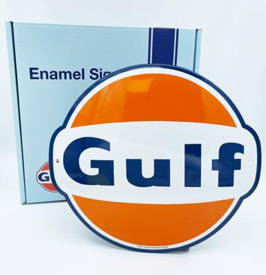 Gulf Emaille Bord 30 x 33 cm - Officieel Gelicentieerd Bennies Fifties