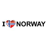 Sticker - I love Norway - 19 x 4 cm - Noorwegen - landenthema