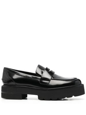 Stuart Weitzman mocassins en cuir à entaille penny - Noir