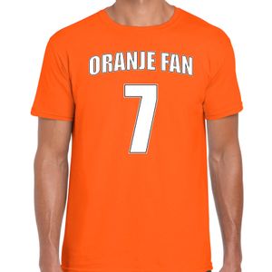 Oranje fan nummer 7 oranje t-shirt Holland / Nederland supporter EK/ WK voor heren