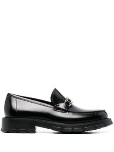 Ferragamo mocassins en cuir à plaque logo - Noir