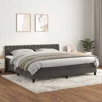Boxspring met matras fluweel donkergrijs 200x200 cm