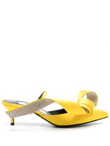 Sergio Rossi mules 60 mm en cuir à nœud oversize - Jaune