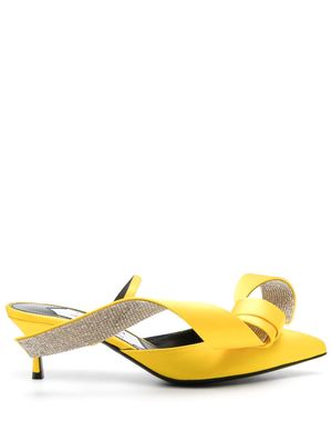 Sergio Rossi mules 60 mm en cuir à nœud oversize - Jaune