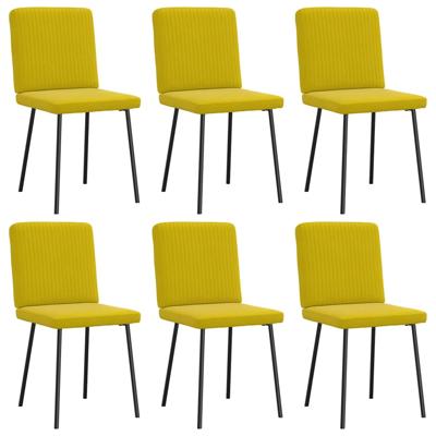 Eetkamerstoelen 6 st fluweel geel