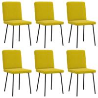 Eetkamerstoelen 6 st fluweel geel