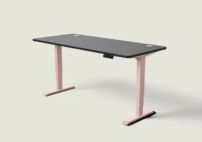 Desktronic HomePro bureau Zachtroze / Zwart / 180x80 cm