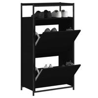 VidaXL Schoenenkast 60x34x112 cm bewerkt hout zwart