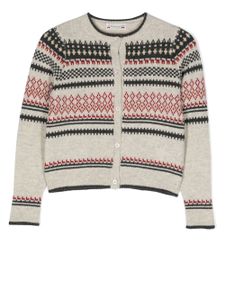 Bonpoint cardigan en maille intarsia - Gris