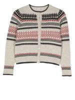 Bonpoint cardigan en maille intarsia - Gris - thumbnail