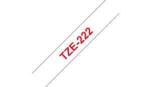 TZe-222  - Labelling tape 9mm white / red TZe-222