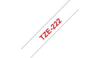 Labeltape Brother P-touch TZE-222 9mm rood op wit - thumbnail