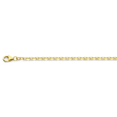 Ketting Ankerschakel gediamanteerd geelgoud 2,5 mm