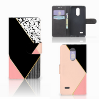 LG K4 (2017) Bookcase Zwart Roze Vormen - thumbnail