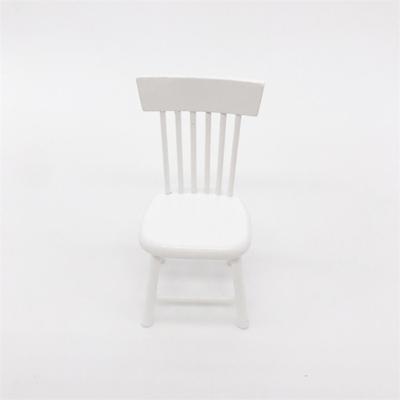 3 stuks Doll House miniatuur dining room meubilair houten stoel kinderen educatief speelgoed (wit)