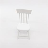 3 stuks Doll House miniatuur dining room meubilair houten stoel kinderen educatief speelgoed (wit)