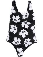 DSQUARED2 KIDS maillot de bain à imprimé feuille d'érable - Noir