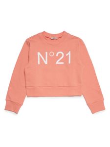 Nº21 Kids sweat crop à logo imprimé - Orange