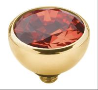 Melano Twisted Basic CZ Steentje Coral Red | Goud