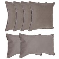 Bank/sierkussens huiskamer Sophia - set 6x stuks - Taupe/beige - polyester - met rits - 2 formaten - thumbnail