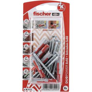 Fischer DUOPOWER 8 x 40 S 8 stuk(s) Schroef- & muurplugset 40 mm