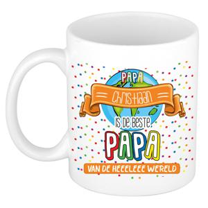 Naam mok papa Christiaan - wit - de beste - keramiek - 300 ml - Vaderdag/verjaardag