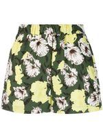 MSGM short en coton à fleurs - Vert