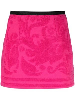 Marine Serre minijupe à motif en jacquard - Rose