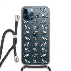 Zwarte poes: iPhone 13 Pro Max Transparant Hoesje met koord
