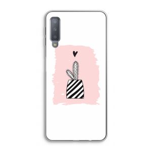 Zwart-wit cactus: Samsung Galaxy A7 (2018) Transparant Hoesje