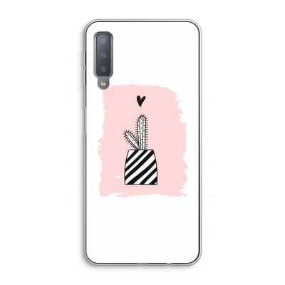Zwart-wit cactus: Samsung Galaxy A7 (2018) Transparant Hoesje