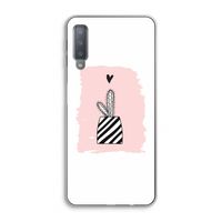 Zwart-wit cactus: Samsung Galaxy A7 (2018) Transparant Hoesje